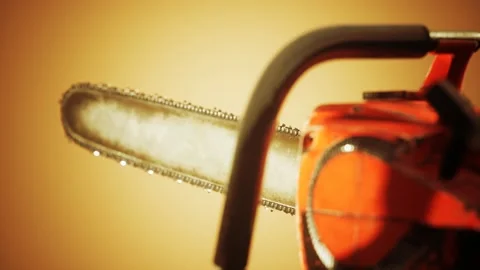 Small Professional Chain Saw Stock Footage 142718330