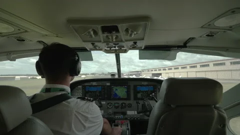 Small propeller passenger plane. Inside cabin. Stock Footage 238815955