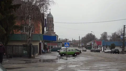 Small provincial town cityscape Video stock 145176094