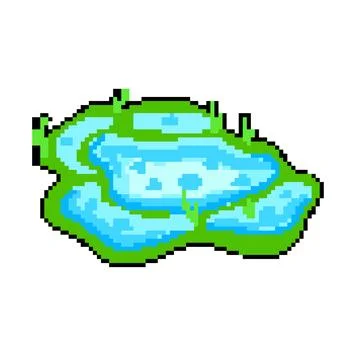 Small puddle pixel art vector illustration 스톡 일러스트