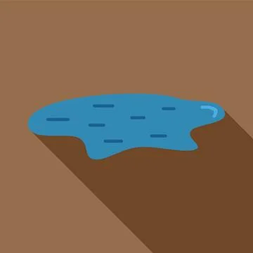 Small puddle of water on the ground reflecting light Stock Illustration