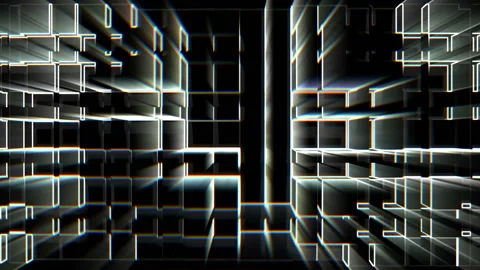 Small pulsating cube extrusion lines motion background wall texture VJ Loop Stock Footage 145138792