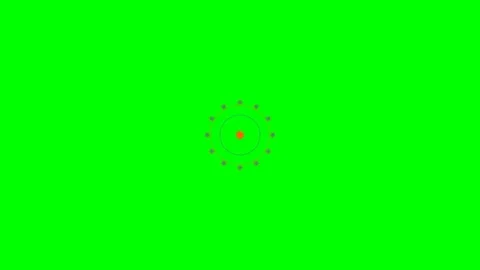 A small purple flower shape centered on a vibrant solid green background Stock Footage 340267027