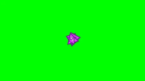 A small purple geometric shape appearing in the center on a green background Stock Footage 340268025