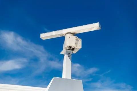 Small radar on the ship, small navigation system Foto stock