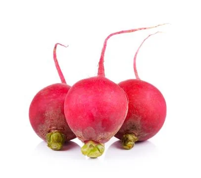 Small radish isolated on white background Stock Photos