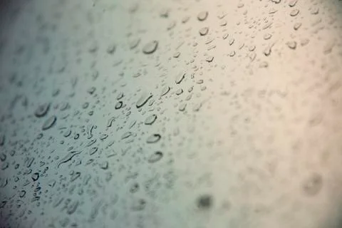 Small Raindrops On A Window On A Rainy Day Stock Photos