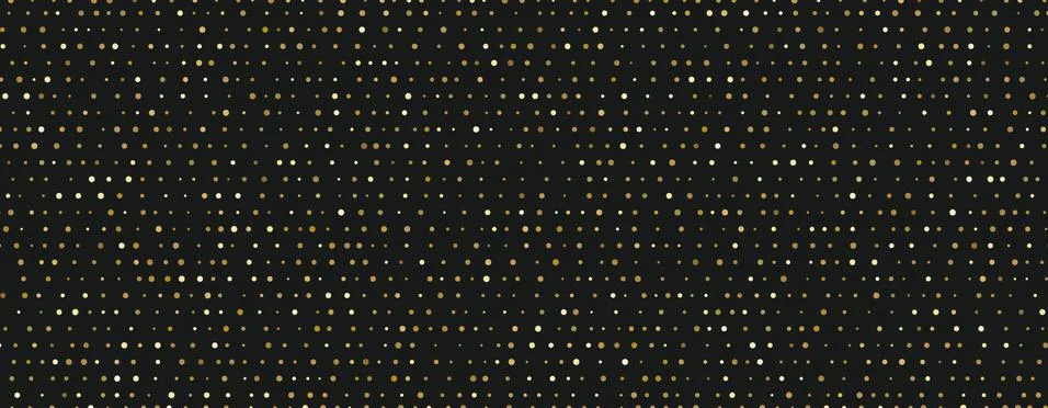 Small random dots gold pattern on black background Stock Illustration