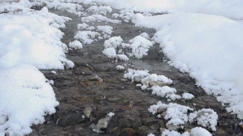 Small rapid stream, with clear water and pebbles on the bottom Stock Footage 59960381