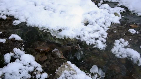 Small rapid stream, with clear water and pebbles on the bottom Stock Footage 60030424