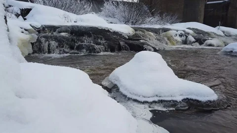 Small rapids on winter Stock-Footage 101442450