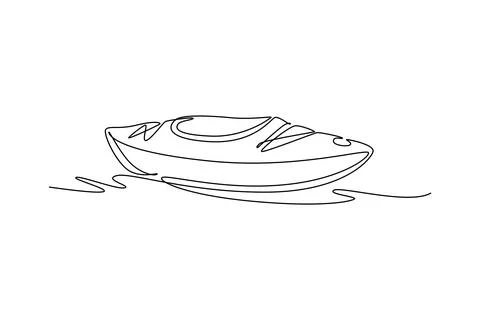 Small recreational watercraft floating dynamically on gentle water Stock-Illustration