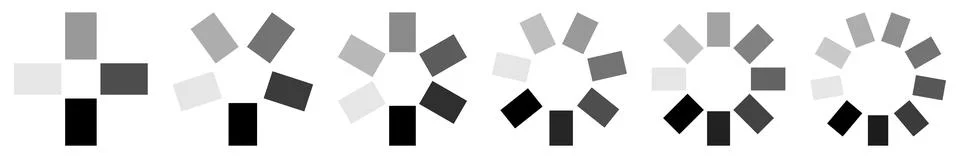 Small rectangles forming circle, version with four to nine objects. Can be .. Stock Illustration