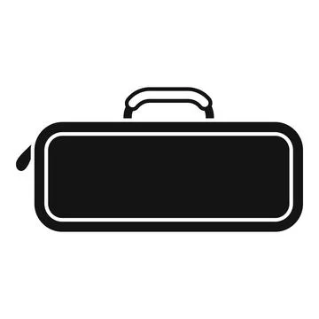 Small rectangular carrying case with handle featuring a simple design Stock Illustration