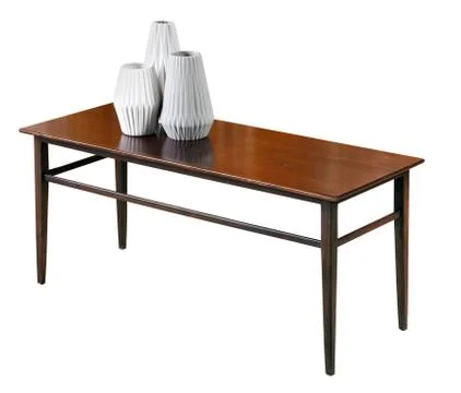 Small rectangular mahogany coffee table Stock Photos