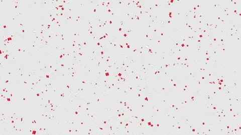 Small Red and White Confetti Falling Seamless Loop with Alpha Stock Footage 337755151