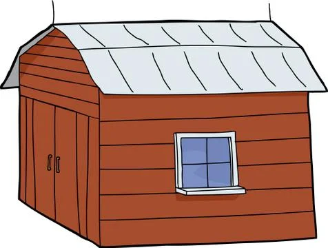 Small red barn Illustrazione stock