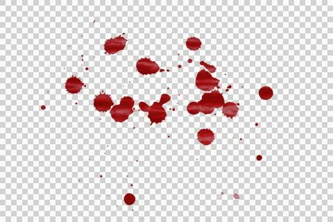 Small red blood drops and splatters for minimalist horror design and Hallow.. Stock Illustration