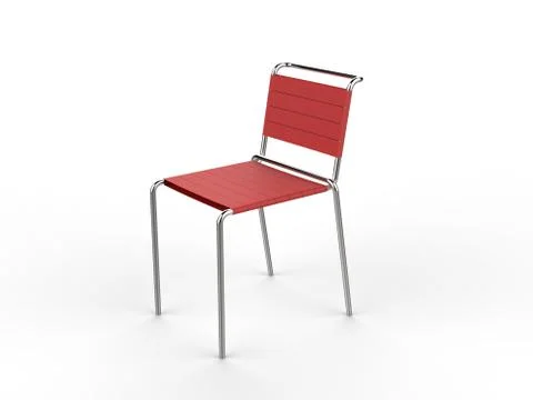 Small red chair - studio lighting - 3D render Stock Illustration