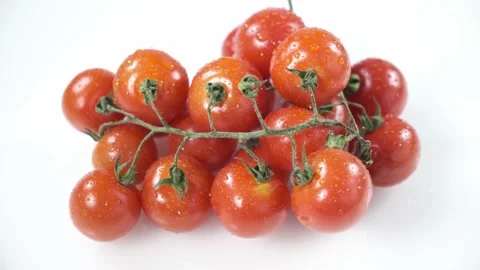 Small red cherry tomatoes. Video stock 238766041