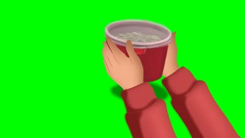 Small red container with earthworms or bait on green screen. Stock Footage 295535651