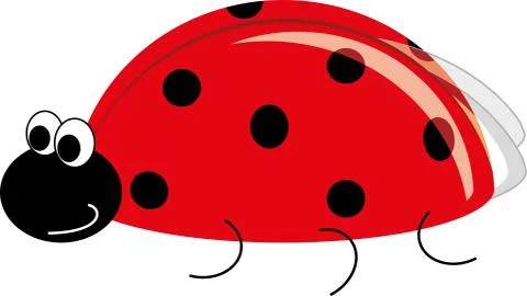 Small red cute ladybug with spots Stock Illustration