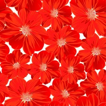 Small red flowers in a seamless pattern Stock Illustration
