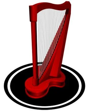 Small red harp Stock Illustration