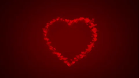 Small red heart particles appear from heart shape path Stock Footage 134306798