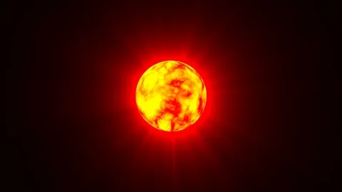 Small Red Hot Sun Rays Fractal Sphere Motion Background Loop Fast Stock Footage 101868895