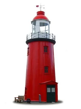 Small red isolated lighthouse 写真素材