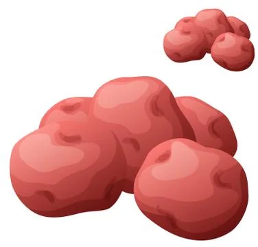 Small red potatoes. Vector icon isolated on white Stock Illustration
