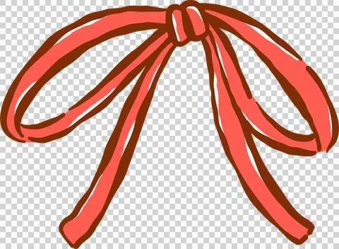 Small Red Ribbon Bow Hand Drawn Illustration Stock Illustration
