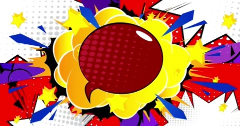 Small red speech bubble on colorful background Stock Footage 172516461