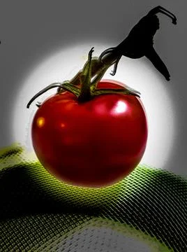 A small red tomato on a light background - Lilleaker Stock Photos