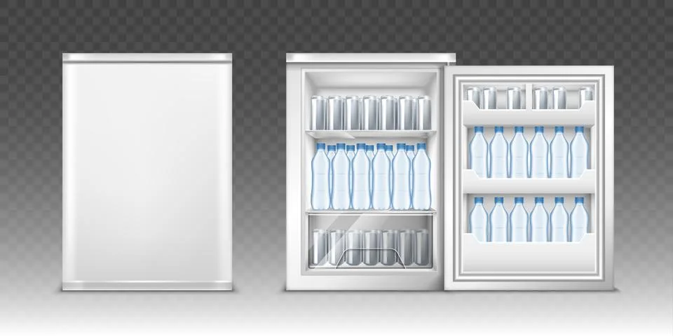 Small refrigerator with drinks Stock Illustration