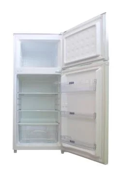 Small refrigerator on white background Stock Photos