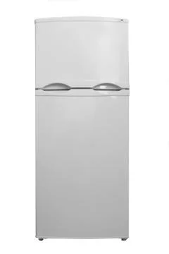Small refrigerator on white background Stock Photos