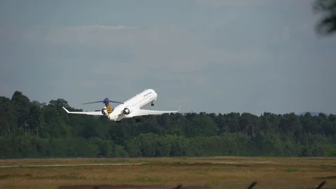 Small regional jet taking off Stock Footage 114190078