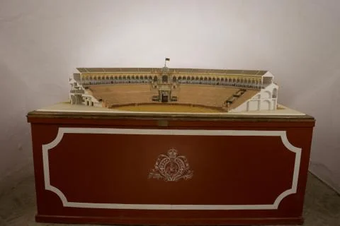 Small replica of the bull fighting ring at Seville, Spain, Europe Stock Photos