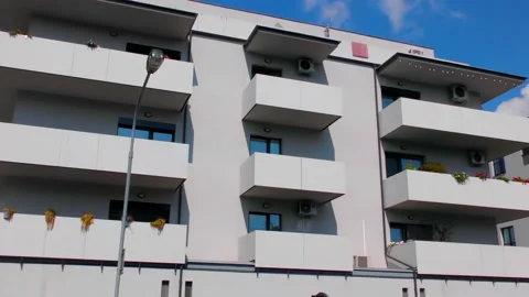 Small Residential Complex, Construction of the Apartment House Stock Footage 161241657