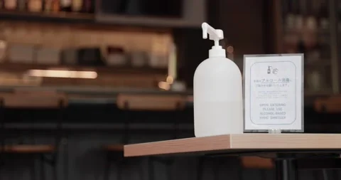 Small restaurant implementing infection prevention measures and social Stock Footage 138341019