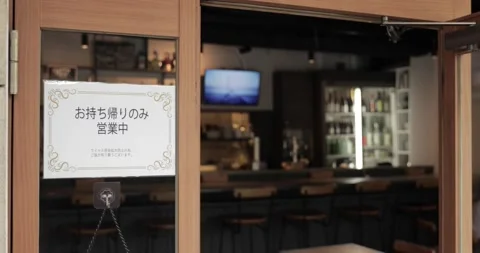 Small restaurant implementing infection prevention measures and social Stock Footage 138411933