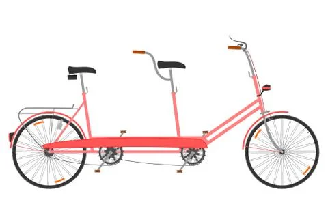 Small retro tandem Stock Illustration
