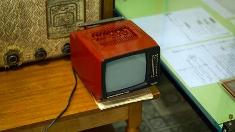 A small retro TV. Foto stock