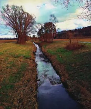 Small  rill in  farmersscape Foto stock