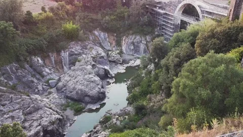 Small river and grea castle Stock Footage 136558771