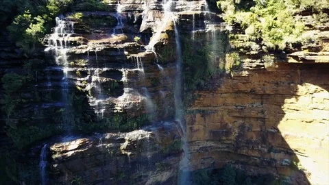 Small river and waterfall in the mountains of the overgrown forest. Stock Footage 95897969