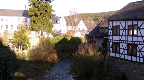 Small river in Bad Munstereifel. Stock Footage 33875980