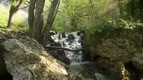 Small river in Basque Country landscape Stock-Footage 152483910